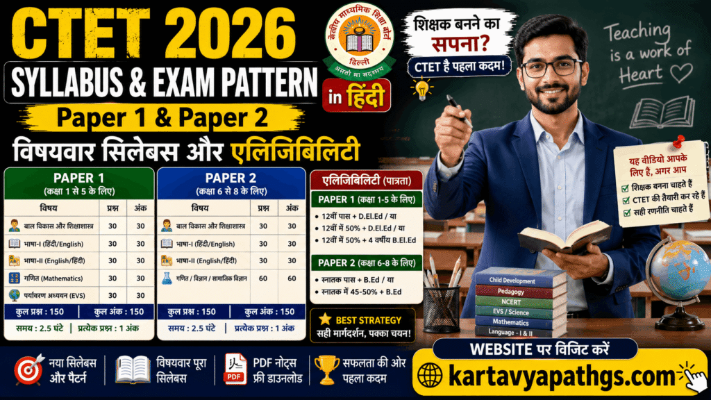 CTET Syllabus Exam Pattern in Hindi Paper 1 2 विषयवार सिलेबस ANITAKRITI