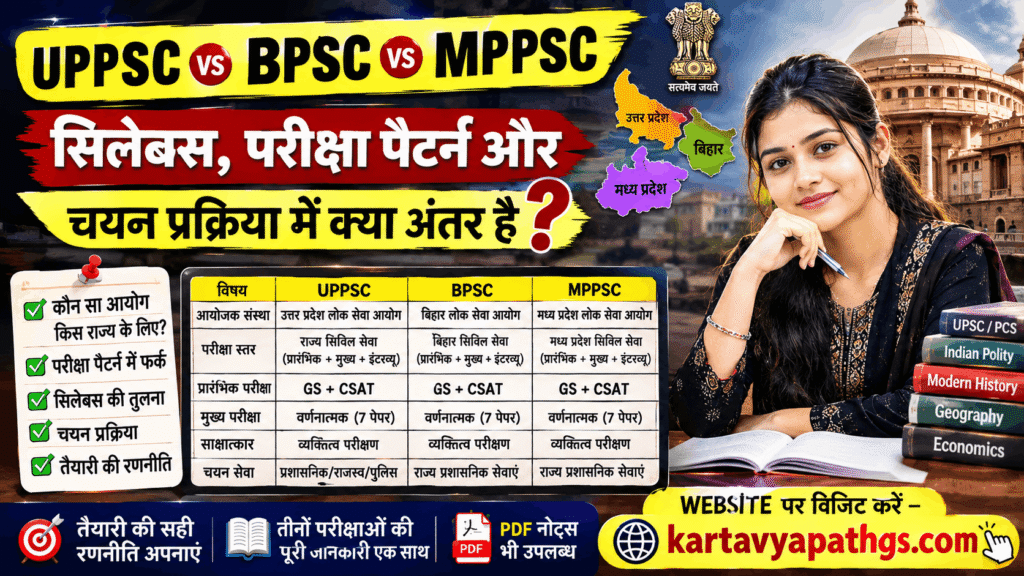 UPPSC vs BPSC vs MPPSC in Hindi anitakriti